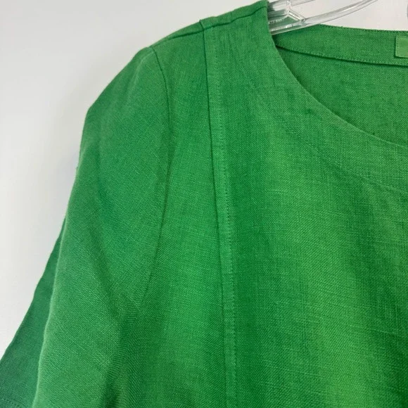 Seasalt Cornwall Painting Class Dress Green 100% Linen Midi Pocket Shift US 8 - Picture 7 of 14